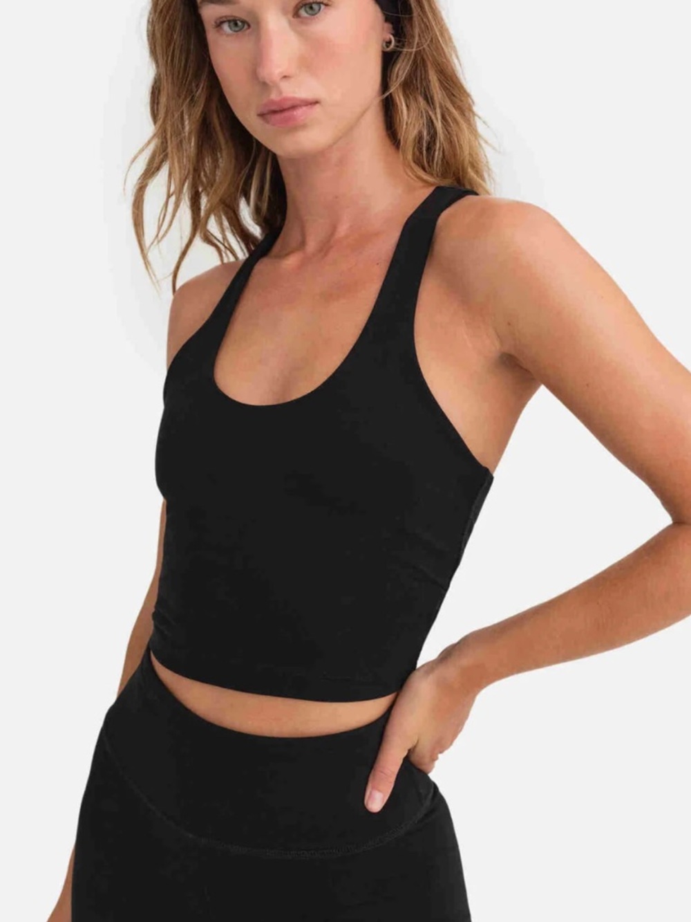 MATE the Label Black Organic Stretch Racer Tank - Picture 2 of 5